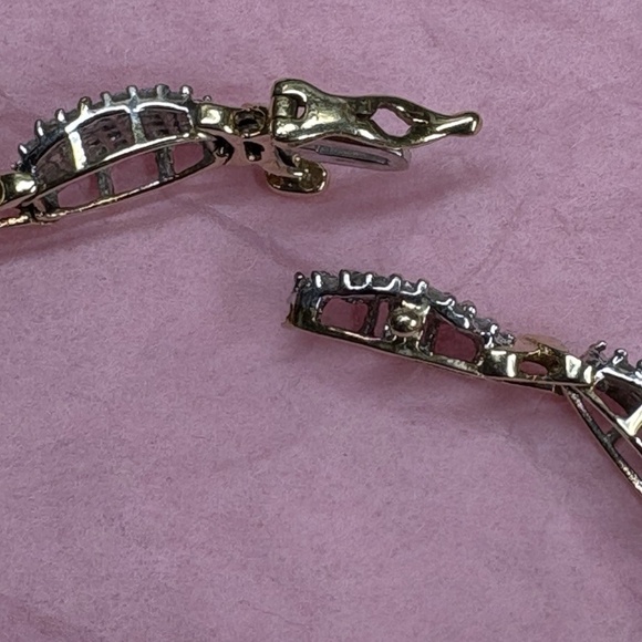 Estate Find 10k Yellow & White Gold Oval 3TW Diamond Cluster Tennis Bracelet - Picture 11 of 16